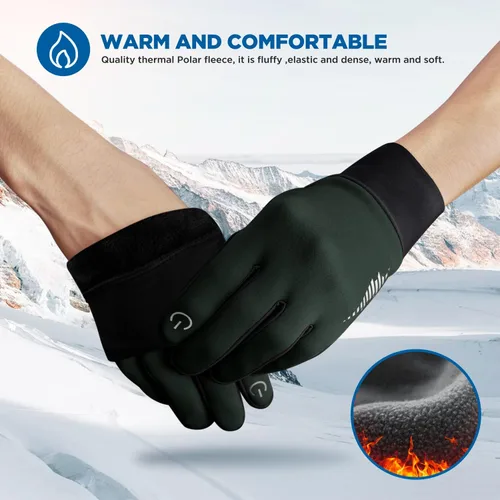Vista 2 de SIMARI - Guantes de invierno para hombres y mujeres, para pantalla táctil, guantes de invierno, guantes de trabajo para correr, conducir, montar