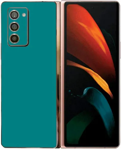 Vista 10 de MightySkins Skin compatible con Samsung Galaxy Z Fold 2, color azul claro, protectora, duradera y única, fácil de aplicar, quitar y cambiar de Azul