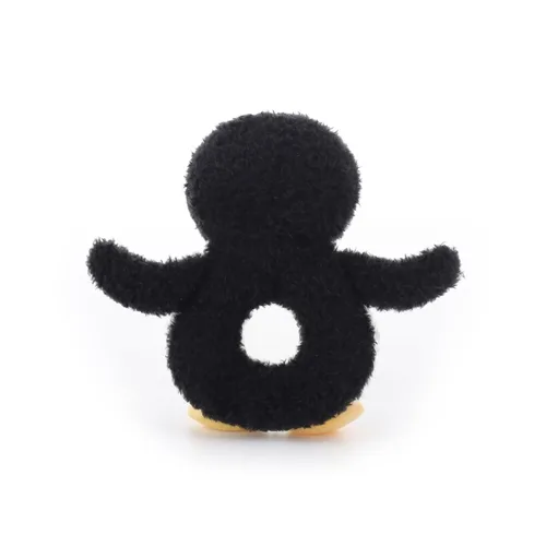 Vista 4 de Apricot Lamb Baby Lovey - Juguete suave de sonajero de pingüino, animal de peluche para recién nacido, suave de más de 0 meses