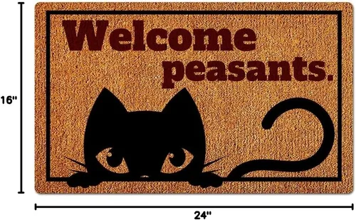 Vista 3 de Tapete divertido de bienvenida para los campesinos, tapete de bienvenida para amantes de los gatos, regalo de bienvenida a amigos, decoración