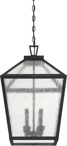 Vista 4 de Savoy House 5-104-BK Woodstock - Linterna colgante para exteriores con 4 luces (15 pulgadas de ancho x 24 pulgadas de alto)