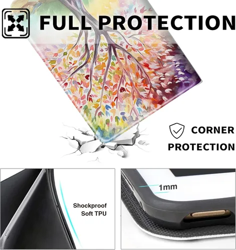 Vista 35 de Funda para tablet Kinlde Fire HD 10 (11ª generación 2021) Fire HD 10 Plus 2021, delgada, de piel sintética, con función atril, función atril