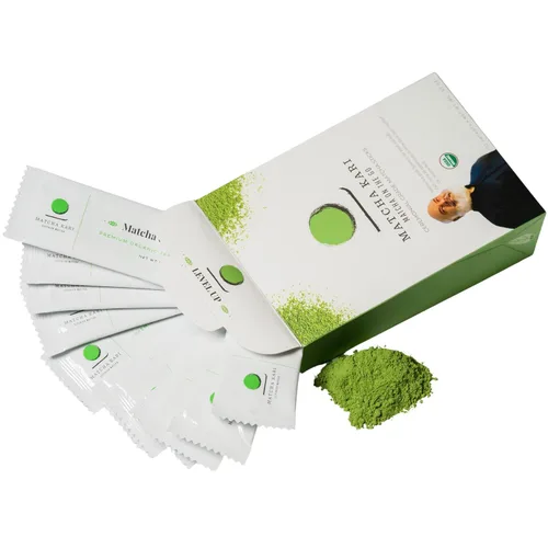 Vista 4 de Dr. Weil Matcha Kari - Paquete de palitos de té verde matcha japonés superior y 1.06 oz (30 g), polvo orgánico de grado ceremonial en paquetes
