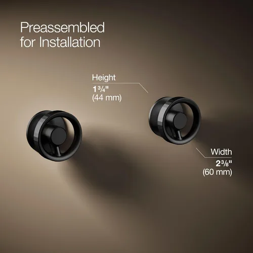 Vista 4 de KOHLER Componentes montaje en pared grifo de lavabo de baño con manijas industriales