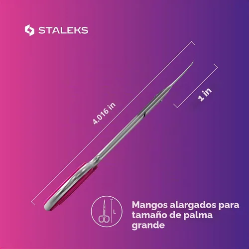 Vista 5 de Staleks Professional - Tijeras para cutículas – Tijeras de manicura, acero inoxidable, cuchillas curvadas extra finas – Tipo inteligente 41 tipo 3