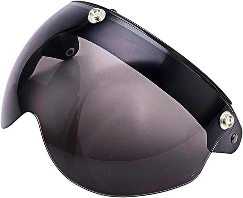 Vista 6 de Visera abatible para casco de motocicleta de 3 ranuras (espejo cromado)