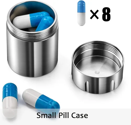 Vista 7 de Pastillero portátil de un solo compartimento+contenedor organizador de píldoras de doble compartimento