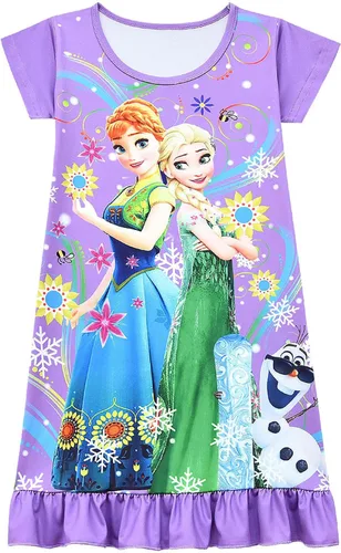 Vista 2 de YODISON Vestido de fiesta de princesa para niñas, vestido de Halloween con bolsa, morado (43.3 in3T-4T)