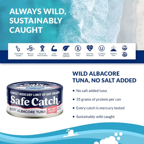 Vista 2 de Safe Catch Wild Albacore Atún. latas de 5 onzas
