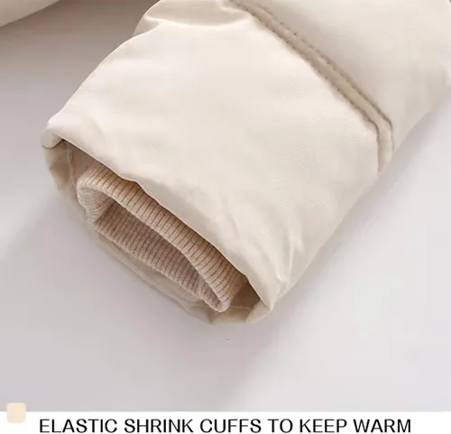 Vista 3 de Traje de nieve de forro polar para bebé, abrigo de invierno con capucha y guantes