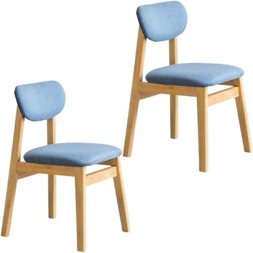 Vista 19 de YVYKFZD Dining Chairs Set, Solid Wood Kitchen Chairs, Upholstered Dining Room Chair with Curved Backrest, Living Room Chair with Removable Fabric