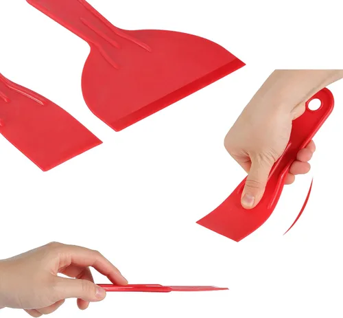 Vista 9 de Bates - Juego de 6 cuchillos de masilla de plástico, raspador de pintura, herramienta de spackle y esparcidor para reparación de raspado de Rojo