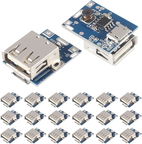 Vista 2 de AITRIP 20 unids Boost Step Up 5V 1A Módulo de fuente de alimentación de batería de litio Placa de protección de carga 134N3P DIY cargador USB