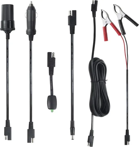 Vista 7 de Sunway Solar - Cable de extensión para cargador de batería de 16 pies con conectores SAE, terminal en anillo y adaptador de cable desnudo de tira