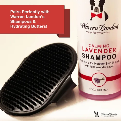 Vista 5 de Warren London Cepillo de baño y novio 2 en 1 para perros y gatos - Depurador y aplicador de silicona negra para champú, mantequilla hidratante