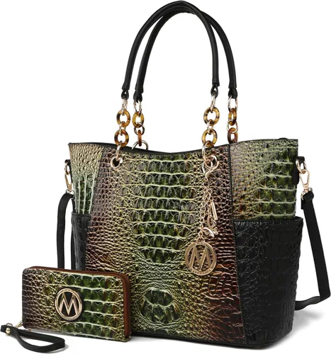 Vista 20 de MKF Collection - Juego de bolsa de mano para mujer, con cartera y asa superior, de piel vegana
