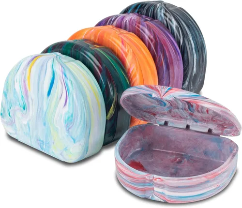 Vista 8 de Practicon Brights - Estuches de retención de mármol, funda de alineador transparente, cajas de retención de ortodoncia dental, soporte