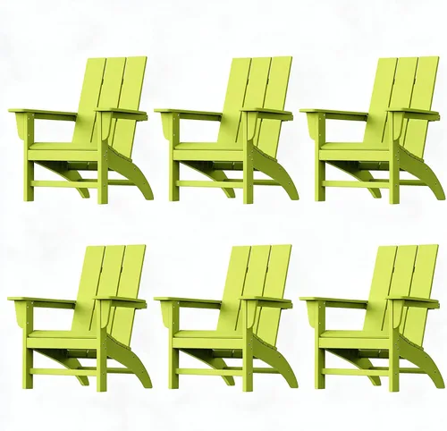 Vista 41 de Silla Adirondack moderna, sillas de patio de plástico HDPE para todo tipo de clima, silla para hoguera, sillas de césped al aire libre para terraza
