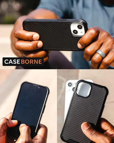 Vista 5 de CaseBorne R - Funda compatible con iPhone 13 / iPhone 14, protección a prueba de golpes, grado militar probado en caídas de 12 pies, marco
