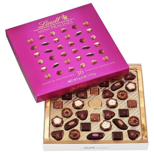 Vista 5 de Lindt Mini Pralines, Chocolates pralinés surtidos con relleno premium, ideales para regalar, Caja de 6.2 onzas (Paquete de 2)
