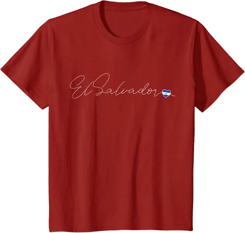 Vista 64 de Camiseta Simple Love El Salvadoreño con diseño de corazón en El Salvador