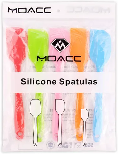 Vista 7 de Espátulas de silicona, pequeña espátula de goma con núcleo de acero inoxidable sólido, diseño de una pieza, resistente al calor, antiadherentes