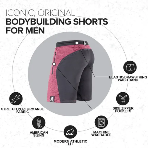 Vista 3 de Anthem Athletics Dominance - Pantalones cortos de gimnasio para hombre, de 5 y 7 pulgadas, con bolsillo con cremallera, para culturismo