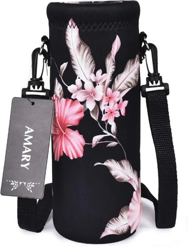 Vista 16 de AMARY - Bolsa de transporte de neopreno para botella de agua, con correa ajustable para el hombro, cubierta aislada para botellas de acero Aves