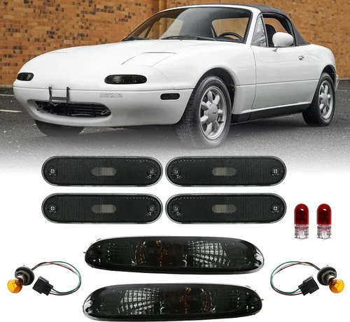 Vista 16 de USR 90-97 Miata MX-5 NA 7” Pulgadas Redondas H6024 Faros LED Proyector H6014 Negro Carcasa 6024 Haz Alto/Bajo Sellado (Par) Compatible con Mazda