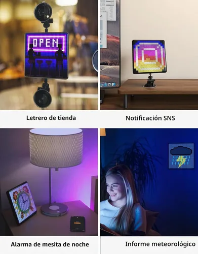 Vista 4 de Divoom Pixoo Visualización Max Pixel, APP Pantalla de control de teléfono móvil con pantalla LED programable de 32 X 32 para decoración del hogar