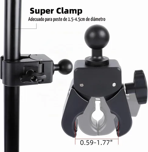 Vista 6 de Soporte para tableta de bicicleta giratoria para iPad, soporte de teléfono, soporte de manillar de bicicleta estática para cinta de correr
