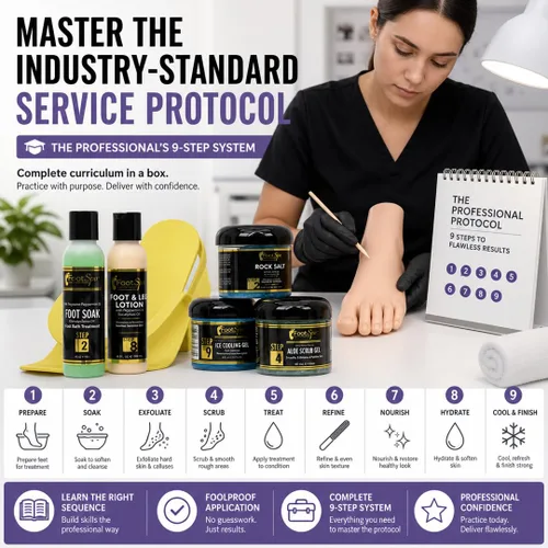 Vista 5 de Kit de pedicura profesional en casa de pie SPA, suavizado, mini kit 5-step foot care system for dry, cracked heels and rough calluses; includes