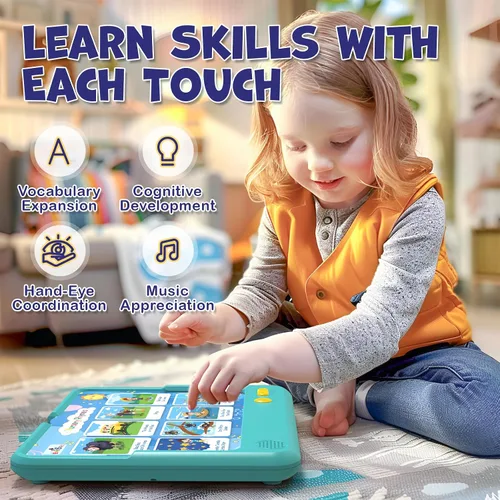 Vista 3 de HOMESTEC Astro Pad, juguetes de aprendizaje interactivos para niños de 3 4 5 6 años, tableta educativa de terapia del habla para niños, incluye