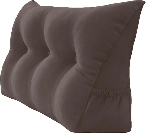 Vista 18 de Peachwell Almohada triangular de lectura para reposo en cama, cojín de refuerzo grande para cabecero, respaldo, almohada de cuña con funda extraíble