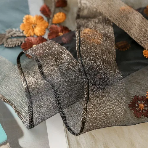 Vista 5 de Bufanda de seda WINCESS.YU para mujer, chales ligeros y envolturas para bodas, chal de pashmina a la moda, bufandas bordadas