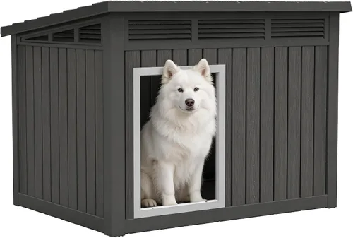 Vista 10 de Fancyango Casa grande para perros para interiores y exteriores, resistente a la intemperie y techo extraíble, se adapta a perros pequeños a grandes