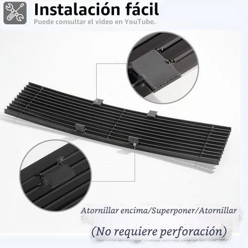 Vista 5 de Insertos de parrilla compatibles con parrilla frontal de aluminio sólido F150 2009-2014 (cromado)
