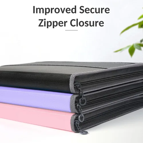 Vista 5 de Sooez - Organizador de archivos de acordeón con cierre de seguridad, carpeta expandible de 8 bolsillos con funda frontal para lápices, organizador