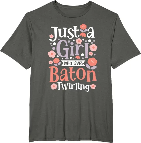 Vista 8 de A Girl Who Loves Baton Twirling - Camiseta de giro Majorette Twirler, Negro