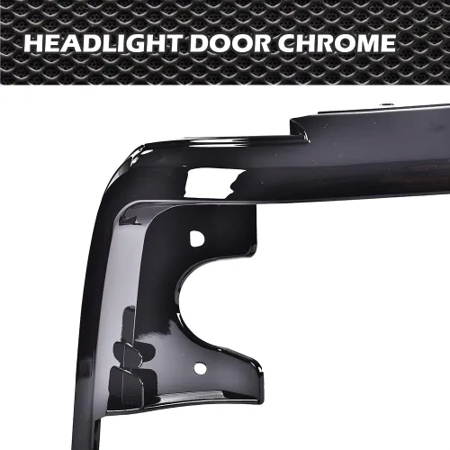 Vista 5 de CNNELL Parrilla para puerta de faros delanteros, 1 par, color negro cromado, compatible con Ford F150 F250 F350 Bronco 1992-1996