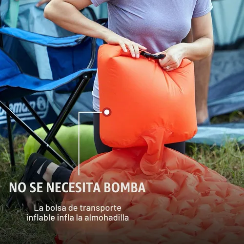 Vista 3 de Coleman Kompact - Colchoneta inflable para campamento con válvula de aire integrada y bolsa de transporte incluida, no necesita bomba, parte