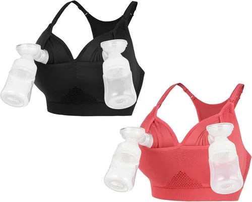 Vista 13 de iloveSIA Sostén para lactancia para mamás que amamantan, sostén sin costuras y con soporte para dormir para maternidad posparto S-2XL pack de 3