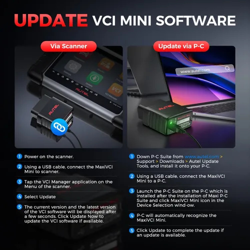 Vista 6 de Autel MaxiSys MaxiVCI VCI Mini interfaz de diagnóstico Bluetooth, adaptador inalámbrico para vehículos 2026, funciona con escáner Autel MaxiCOM