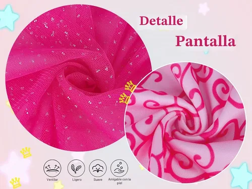 Vista 5 de Ropa de Disfraz de Princesa para Niñas Cumpleaños Fiesta Elegante Disfraz de Halloween Vestidos de Princesa para Niños Pequeños Rosa