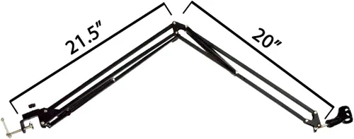 Vista 5 de ChromaCast Pro Series - Soporte de escritorio ajustable para micrófono de 38 pulgadas con suspensión de pluma, incluye clip para micrófono