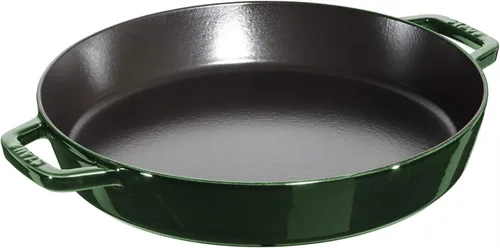 Vista 6 de Staub Sartén de hierro fundido de 13 pulgadas con doble asa - Cereza, fabricada en Francia