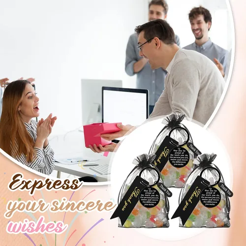 Vista 3 de Yinkin 72 Piezas Regalos de Agradecimiento a los Empleados al Por Mayor Regalos de Agradecimiento al Personal Bolsas de Organza con Tarjetas