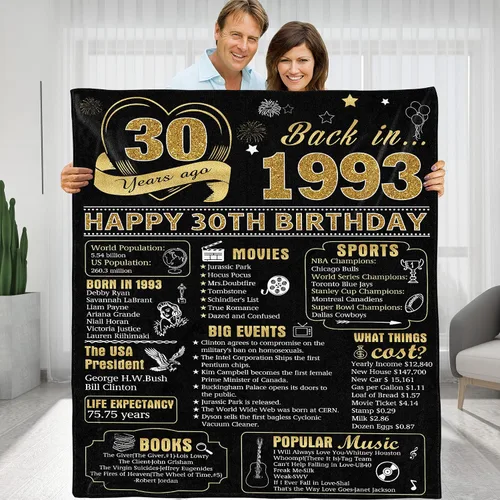 Vista 11 de Back in 1933 - Manta de cumpleaños personalizada para abuela, abuelo, ideas de regalos de cumpleaños para esposa, marido, mamá, papá, amigos, manta