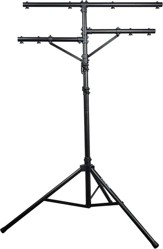 Vista 9 de Sound Town Paquete de 2 soportes de iluminación para DJ, altura ajustable, 9 pies de alto, con barra en T y base de trípode (STLS-T09-PAIR)