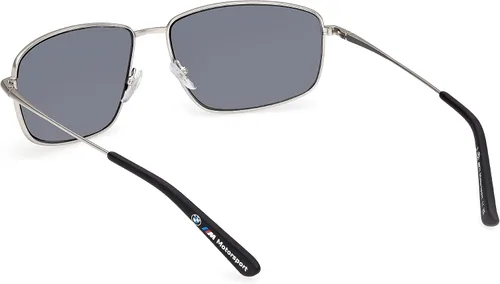 Vista 5 de BMW Gafas de sol de metal polarizadas rectangulares para hombre, paladio mate, 62, Paladio mate.